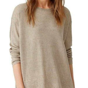 NWT Eileen Fisher Khaki Organic Linen Round Neck Tunic MSRP$198